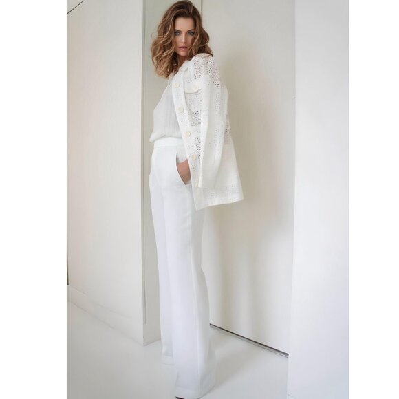 BLOGGER'S FAVE! Zara White Embroidered Jacket Sz S NWT - Picture 3 of 10